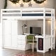 preview thumbnail 1 of 18, Twin Size Loft Bed with Wardrobe, Desk and Storage Drawers, White White