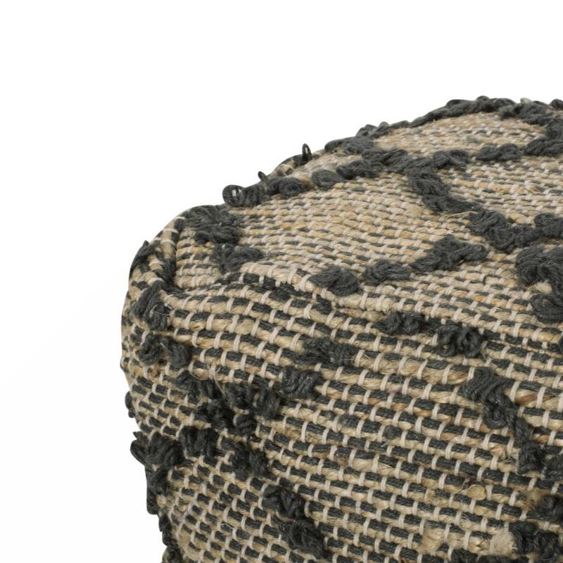 Poncho Square Pouf, Charcoal