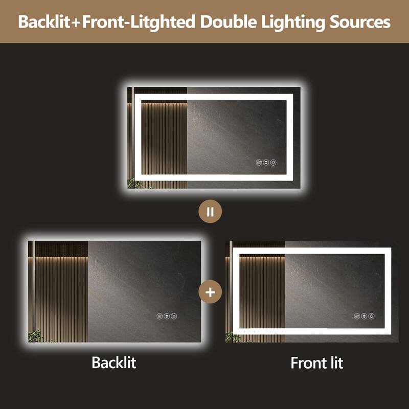 40x30 Inch Frameless LED Bathroom Mirror,Smart Mirror