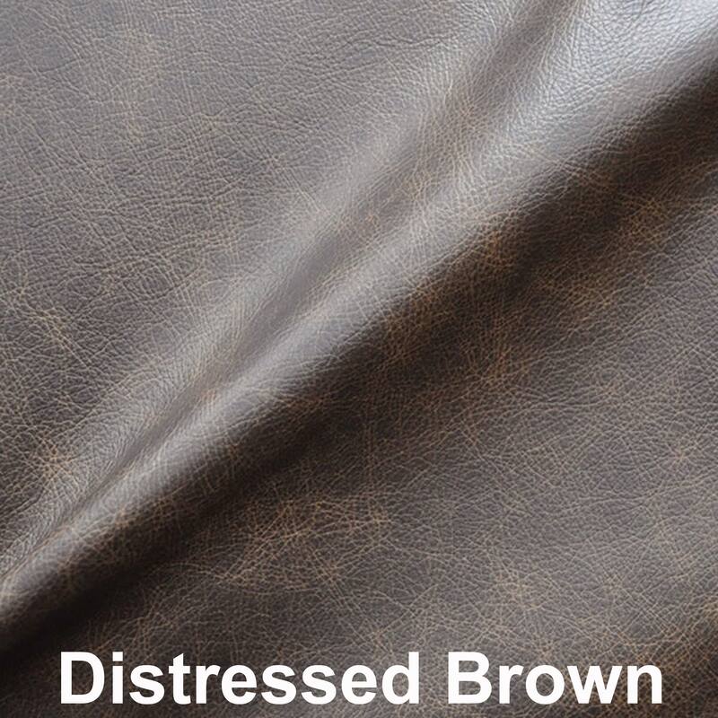 Made in USA Vernon Top Grain Leather Sofa Bed, Loveseat and Chair Set - Distressed Brown