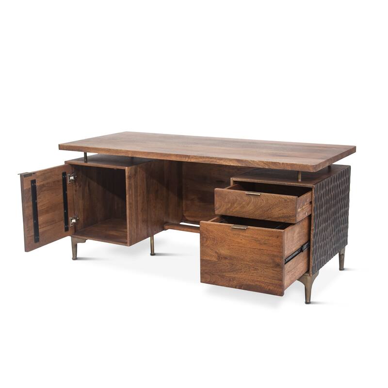 Vallarta 66-Inch Two Tone Mango Wood Desk-