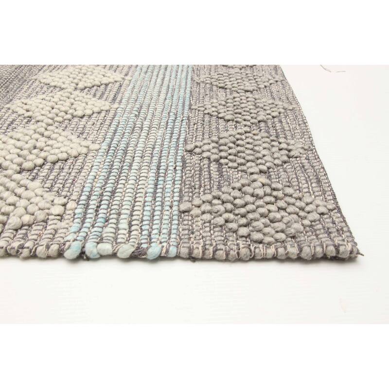 ECARPETGALLERY Braid weave Sienna Grey Wool Rug - 6'1 x 9'2