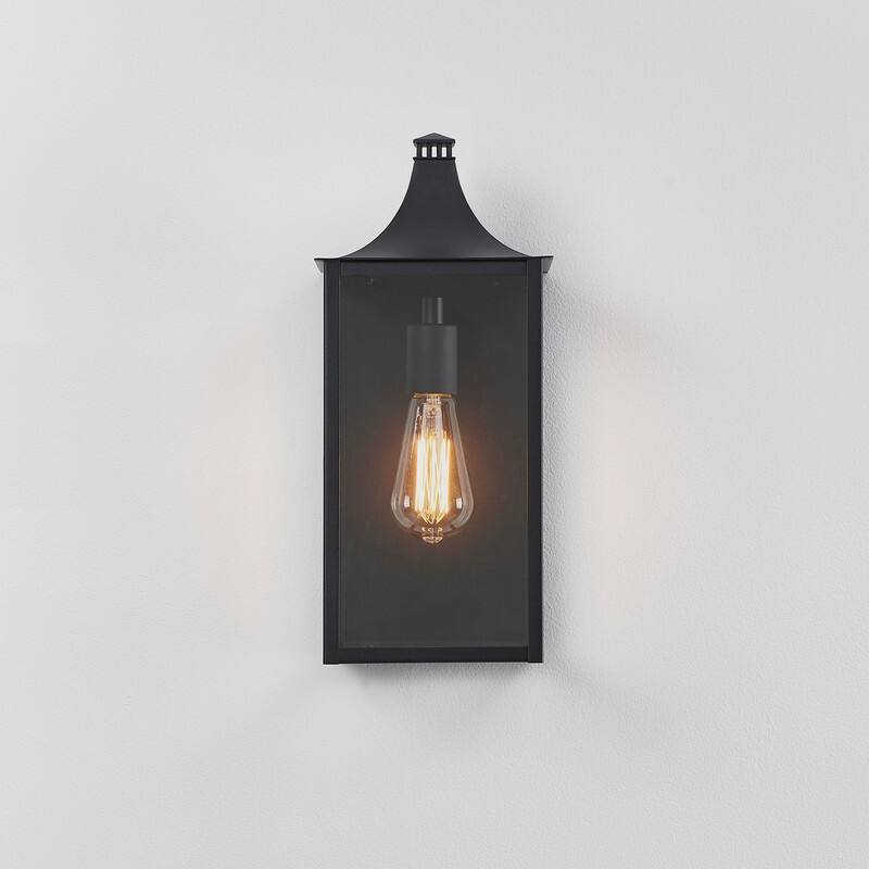 KAWOTI 15.75" Sandy Black Outdoor Wall Sconce - W7" x L7" x H15.75"