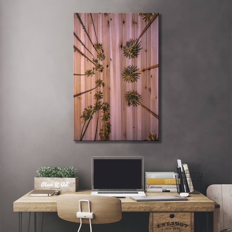 Palm Boulevard Print On Wood by Honeymoon Hotel - Multi-Color