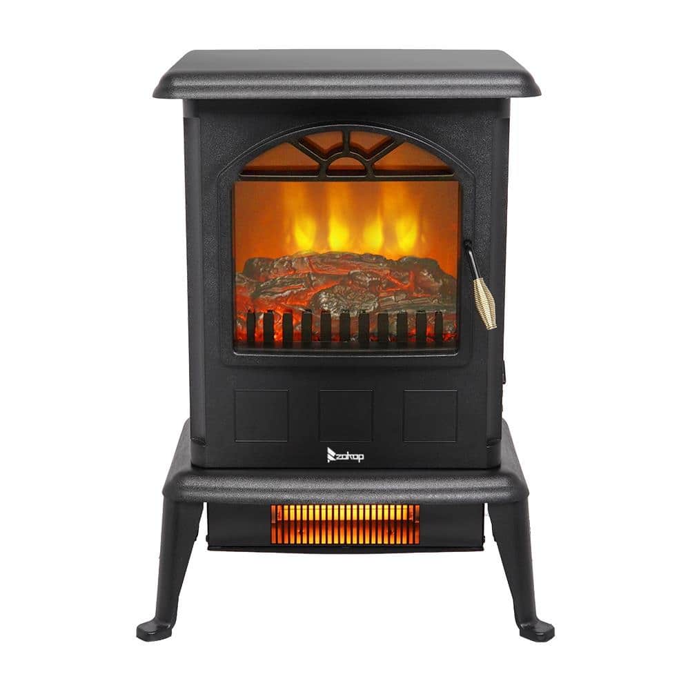 1500W Infrared Electric Fireplace Stove with 2 Heat Settings