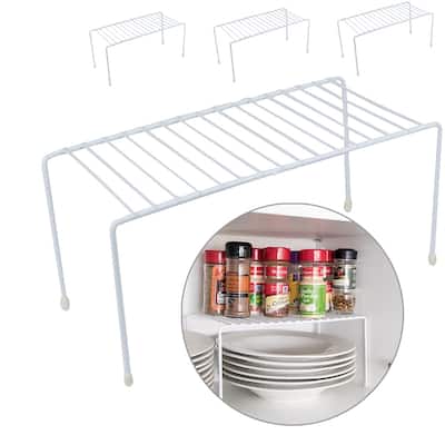 Evelots Kitchen Cabinet/Counter Shelf-Double Your Space-Sturdy Metal-Set of 4 - Set of 4