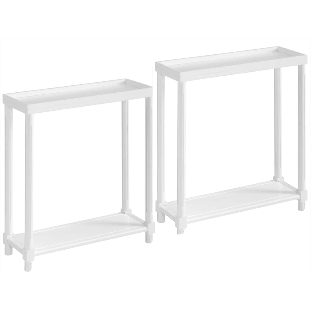 NewRidge Home Goods Harrison Narrow Side Table, White, Set of 2
