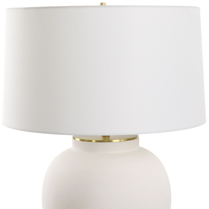 Uttermost Adelaide White Table Lamp - 29"H, Shade 11"H x 20"Dia.