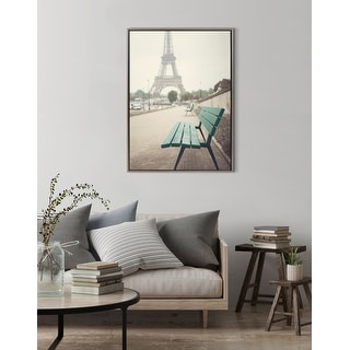 Kate and Laurel Sylvie Paris Eiffel Tower Framed Canvas by Caroline Mint