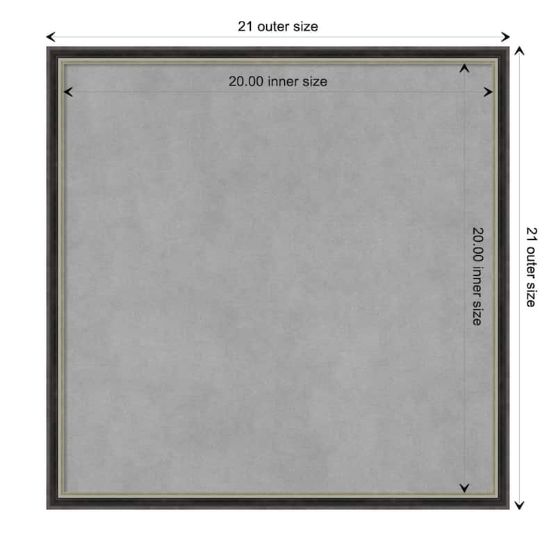 Amanti Art Theo Black Silver Narrow Framed Magnetic Board - Board Size 20x20