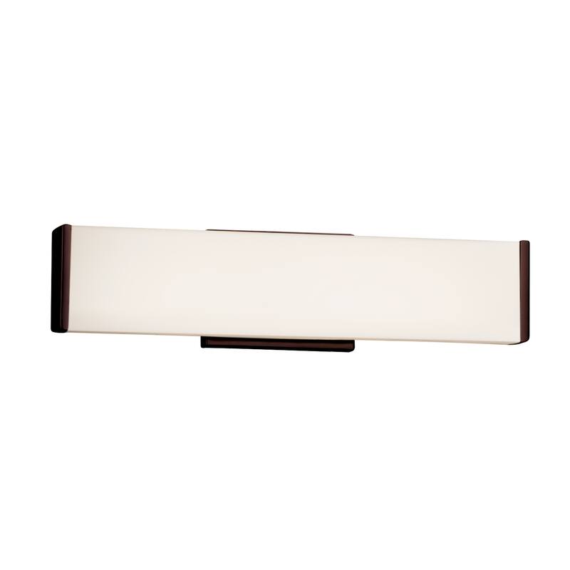 Justice Design Fusion Latitude Dark Bronze ADA Wall/ Bath Bar, Opal Shade