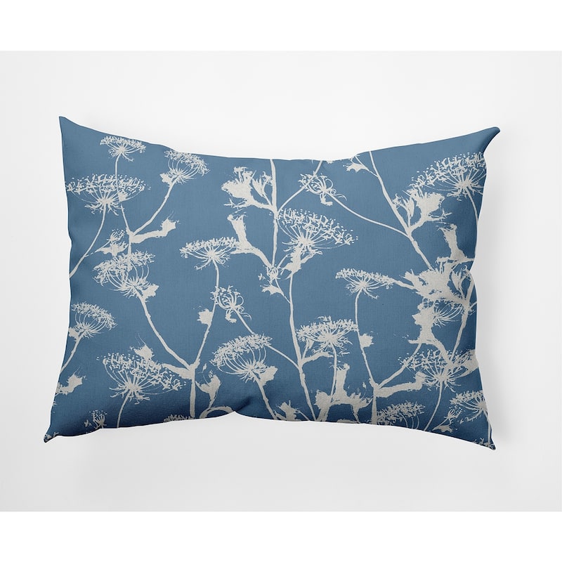 Windy Blossom Outdoor Pillow - Blue - 14" x 20"