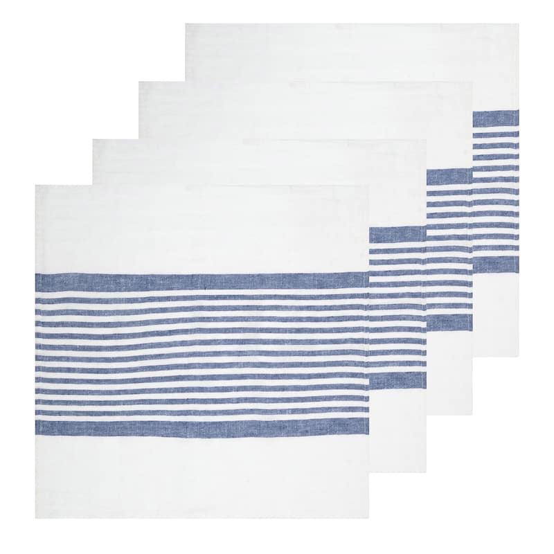 Caravan Brittany Napkins - Set of 4 - White, Blue