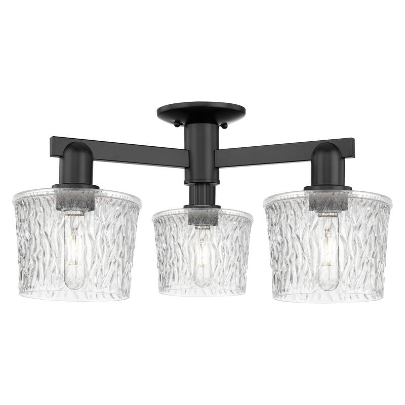 Innovations Lighting Endless Possibilities Arcadia - Niagara - 3 Light 24" Semi-Flush Mount - Matte Black