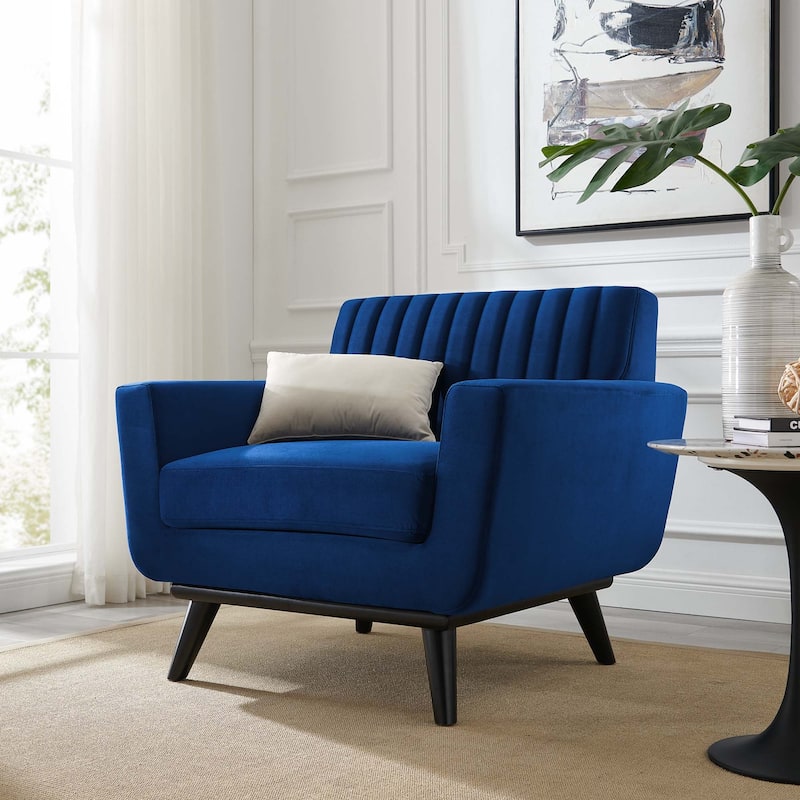 Engage Channel Tufted Performance Velvet Armchair
