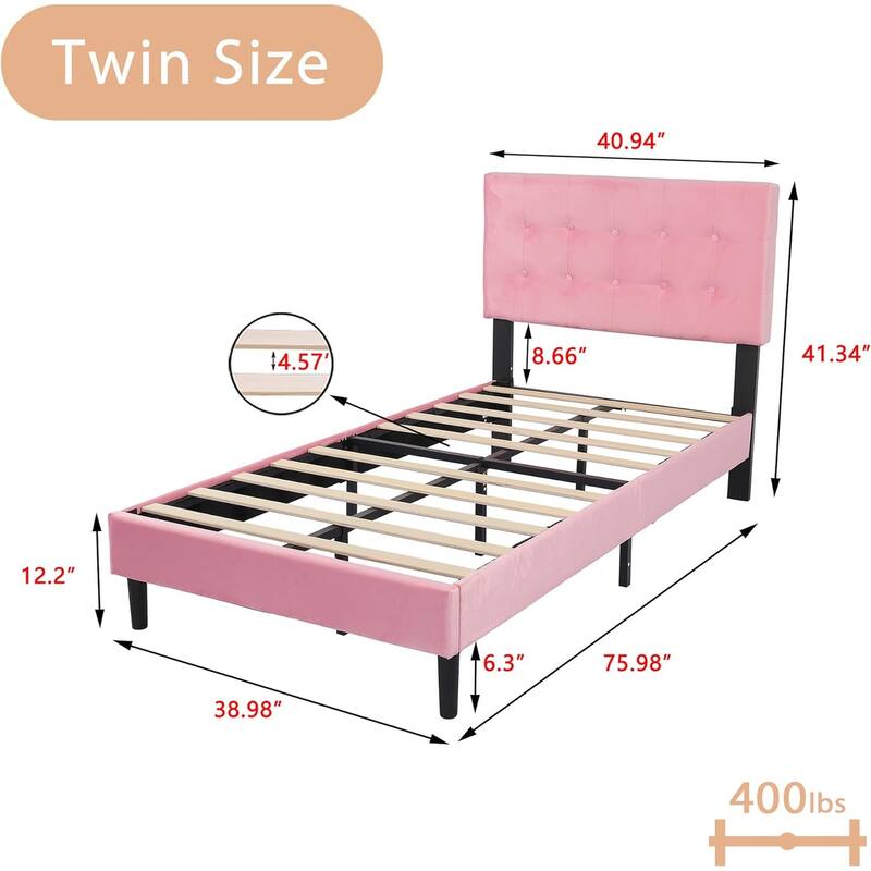Alazyhome Square Tufted Upholstered Platform Bed Frame
