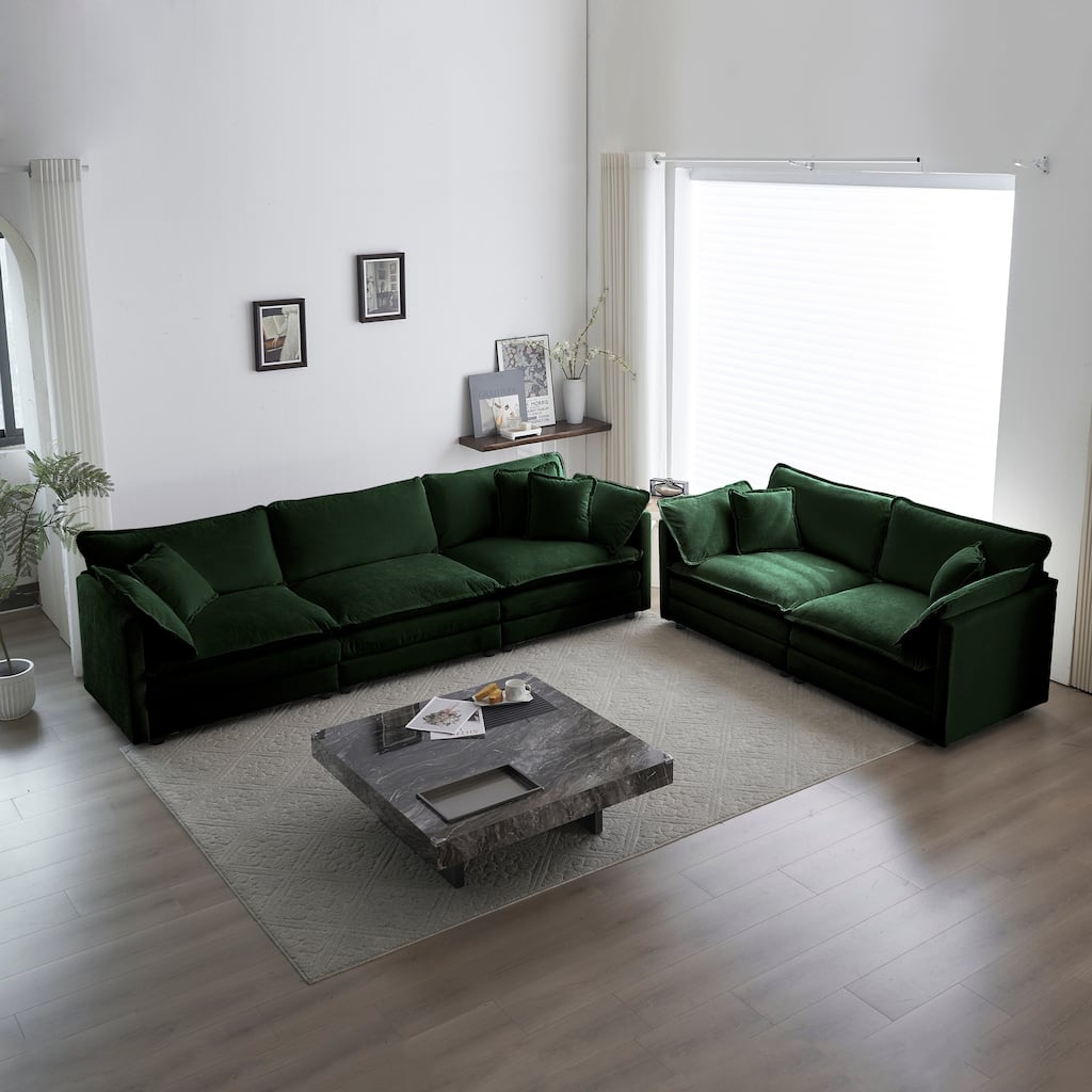 GDFStudio - Eldridson Chenille 2 Seater Sofa and 3 Seater Sofa Set
