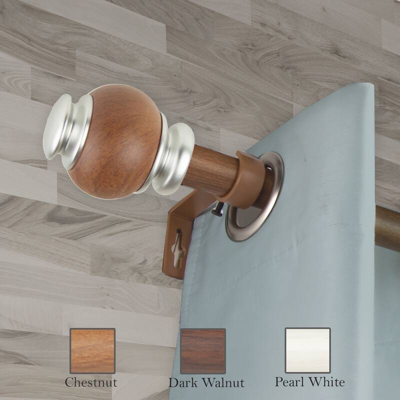 InStyleDesign Onyx 1 inch Faux Wood Curtain Rod