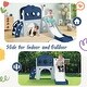 preview thumbnail 12 of 25, 7 in 1 Toddler Slide Set, Freestanding Spaceship Set with Slide, Kids Slide Playset Structure, Arch Tunnel and Basketball Hoop