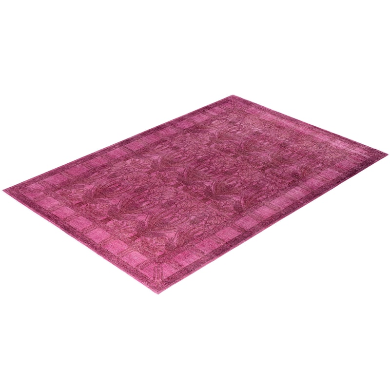 Contemporary Overdyed Wool Hand Knotted Area Rug - 6' 2" x 8' 10"