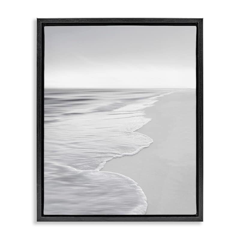 Stupell Foamy Beach Coast Framed Floater Canvas Wall Art Design By Maggie Olsen - 25 x 31 - Black