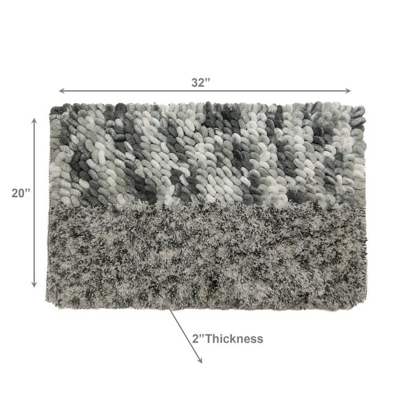 Tonal Mat Poly-Cotton Handwoven Bath Mat Grey - Tonal - Bed Bath & Beyond - 44038774