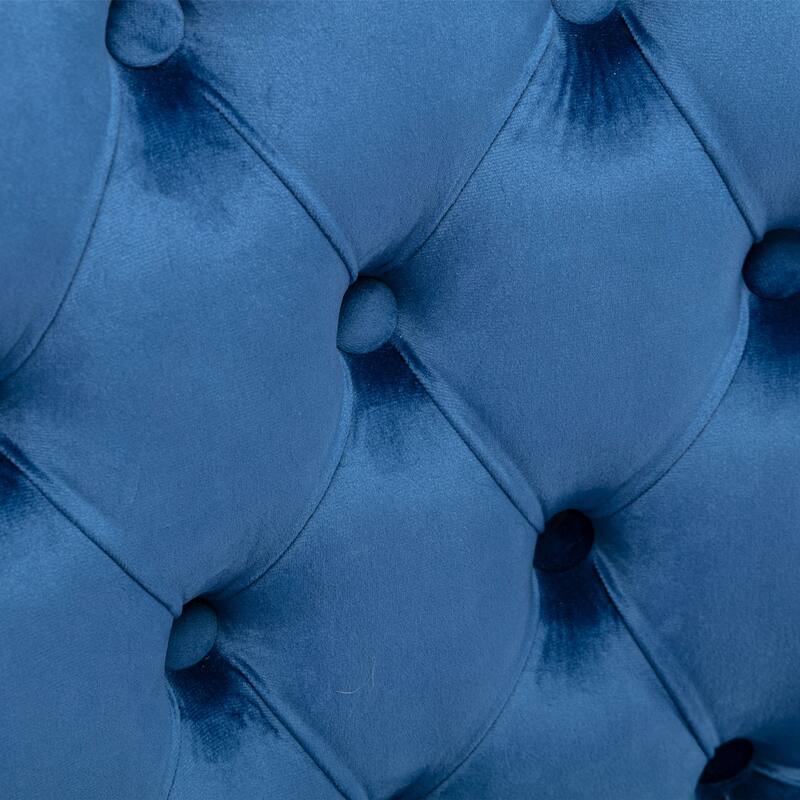 GDF Studio-Nikki Modern Wood Velvet Upholstered Dining Chair with Tufted Design, Nailhead Trim, 2-Pcs Set