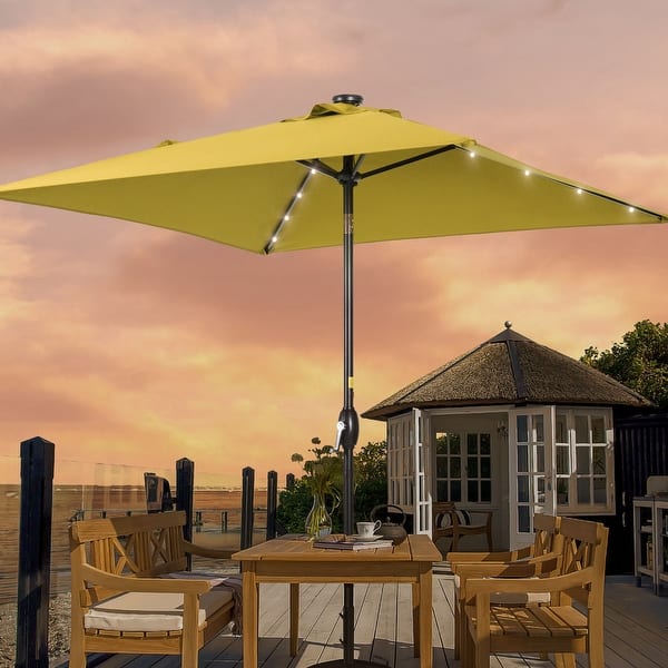6 ft patio umbrella with lights LIVOOSUN 6.5undefined6.5FT LED Square Patio Umbrella with UPF50+, Tilt  Function, and Wind-Resistant DesignundefinedundefinedExperience Outdoor  Comfort - On Sale - Bed Bath & Beyond