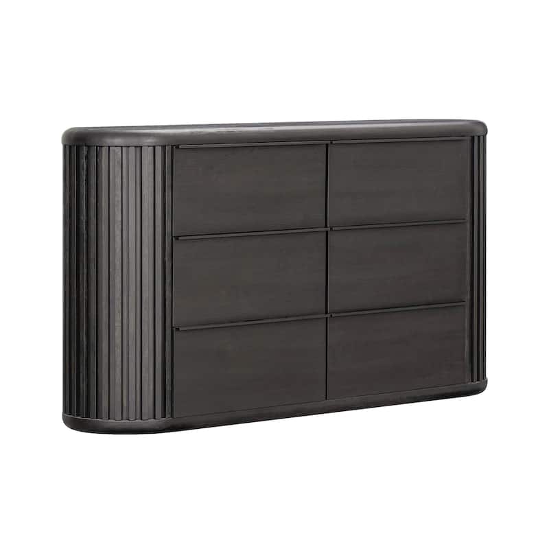 Furniture of America Caelan Modern Black Solid Wood 6-Drawer Double Dresser