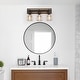 preview thumbnail 2 of 9, Ino Farmhouse 3-Light Linear Bathroom Vanity Lights Wood Grain Wall Sconce - 21"L x 11.5"H x 6" D