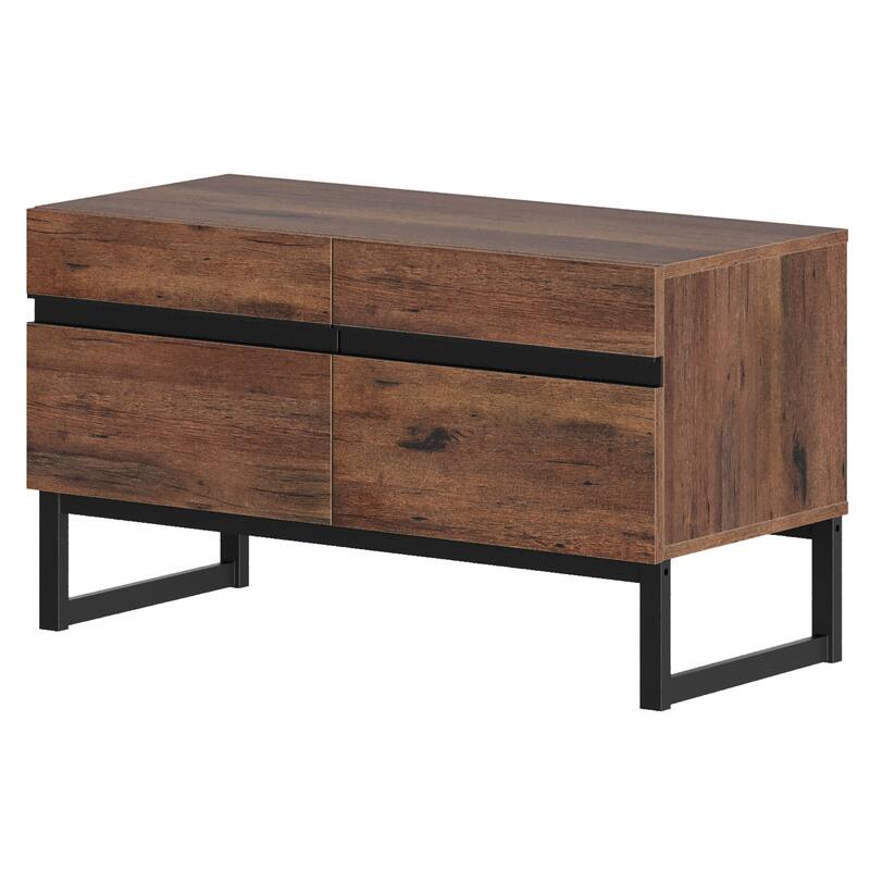 WAMPAT Modern TV Stand Entertainment Center TV Console with Storage Cabinets