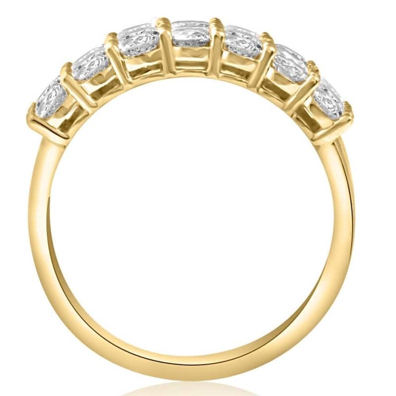 3 Ct Diamond Three Row Women's Wedding Anniversary Ring in White or Yellow Gold