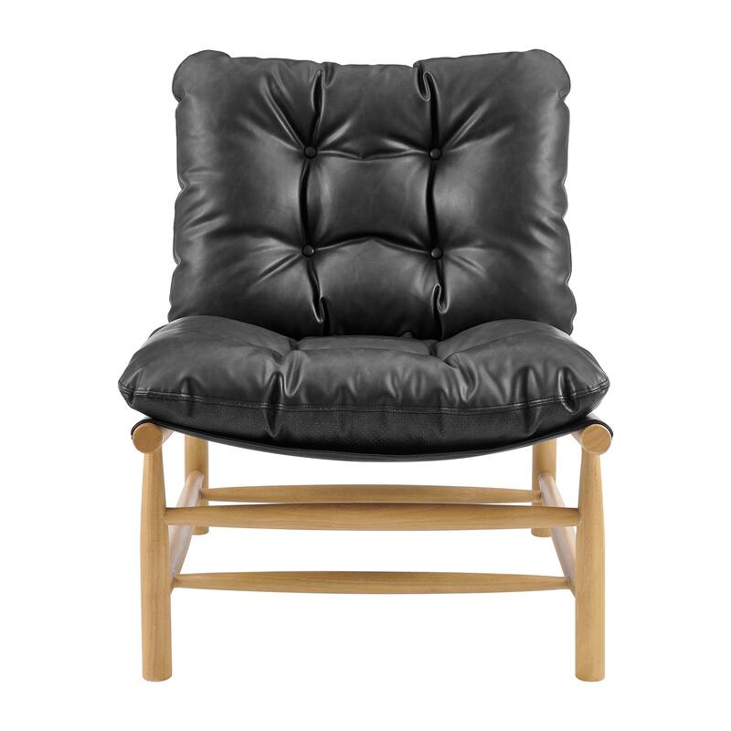 NPD Furniture Oswald Faux Leather Tufted Accent Chair