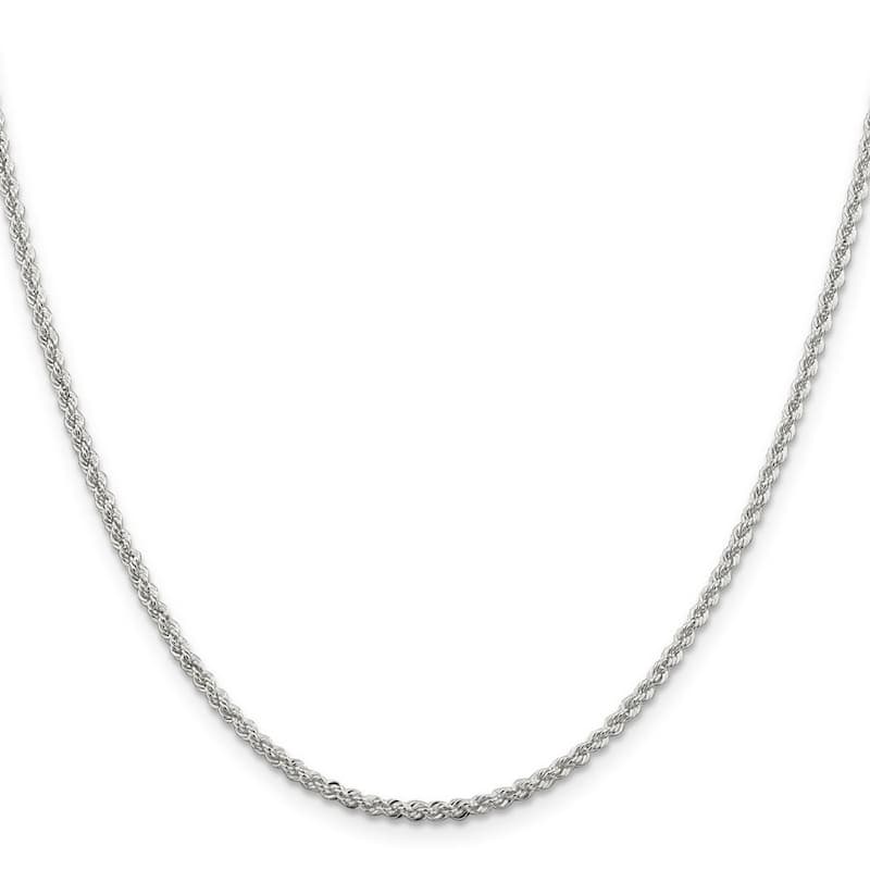 Curata 925 Sterling Silver 2.3mm Solid Rope Chain Necklace