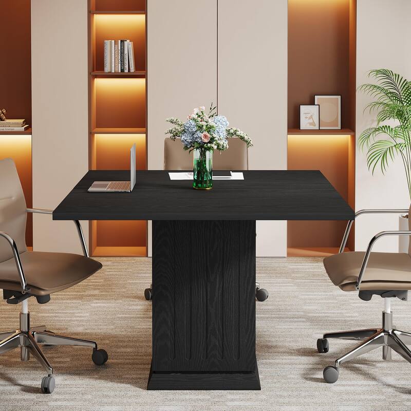 Square Conference Table Small Modern Meeting Table for Home Office