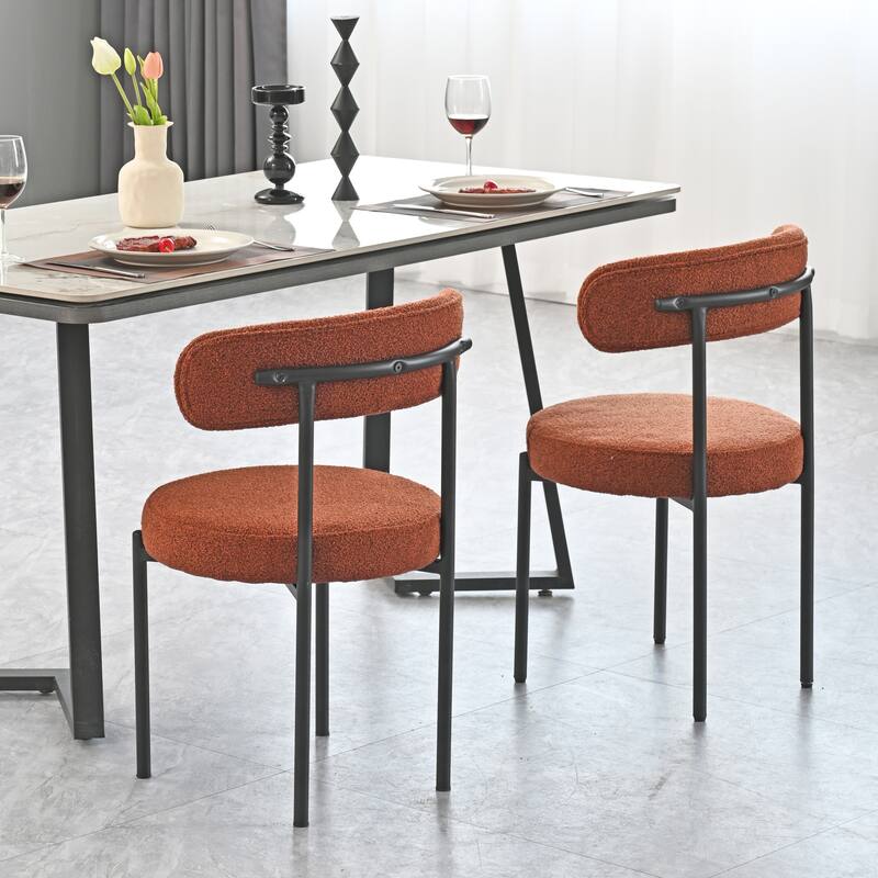 Mid-Century Boucle Dining Chairs