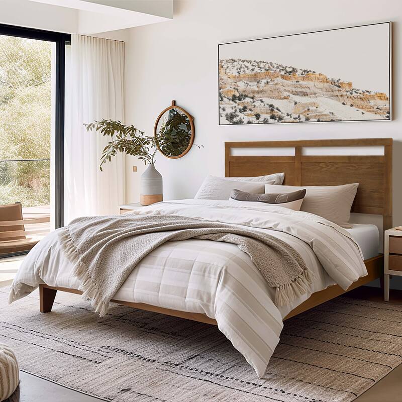 Farmhouse Double Panel Wood Headboard, King or Queen