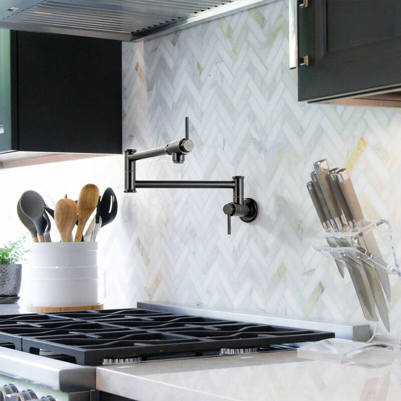 WOWOW Modern Foldable Filling Faucet with Dual-Joint Swivel Arm