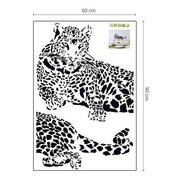 dimension image slide 0 of 2, Walplus Wall Sticker Decal Black Leopard Minimalistic Home Decor
