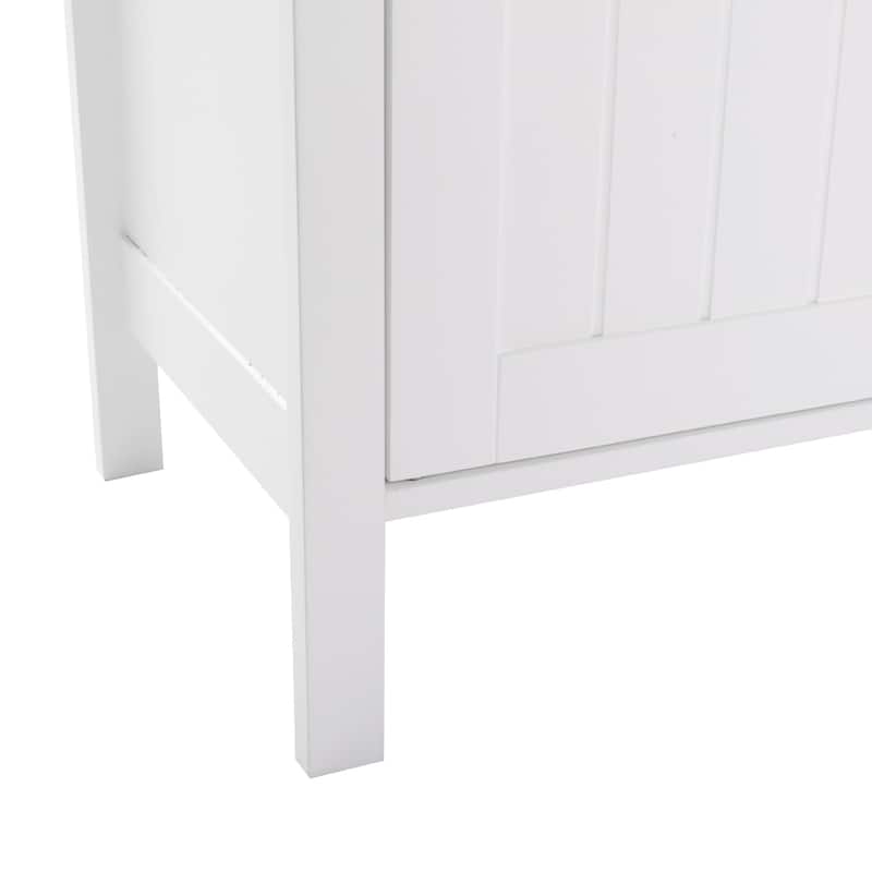 White Double Doors Adjustable Freestanding Bathroom Cabinet - 23.62" x 11.81" x 31.50"