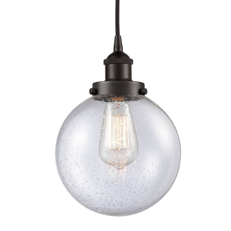 Innovations Lighting 616-1PH-12-8 Beacon Pendant Beacon 8" Wide Mini - Oil Rubbed Bronze / Seedy