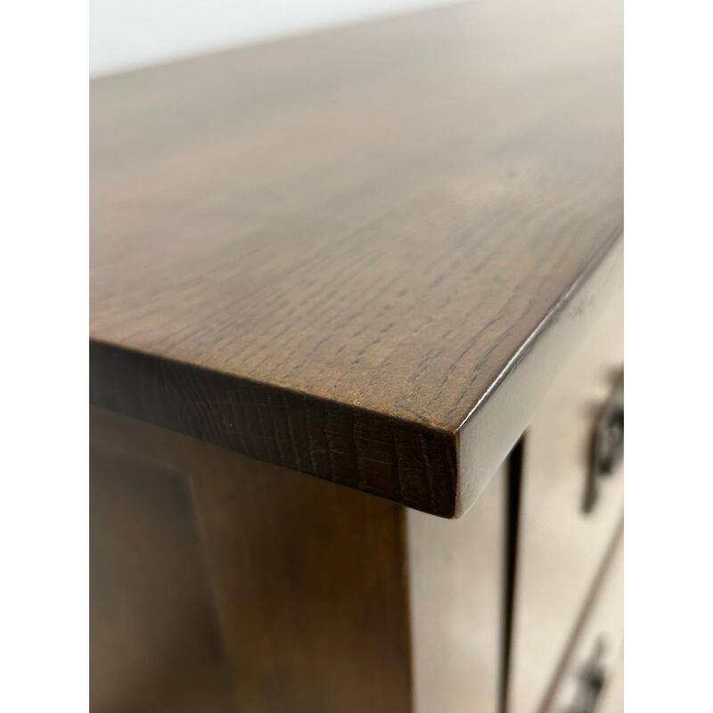 Mission 6 Drawer Oak Dresser - Walnut stain