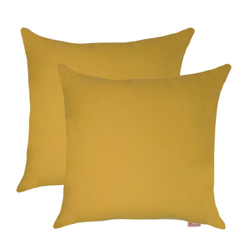 Austin Horn Classics Sunbrella® Spectrum Daffodil 18-inch Outdoor/Indoor Pillow (Set of 2)