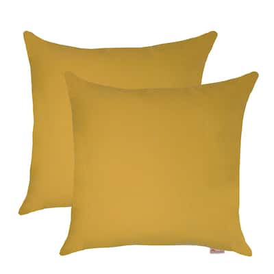 Austin Horn Classics Sunbrella® Spectrum Daffodil 18-inch Outdoor/Indoor Pillow (Set of 2)