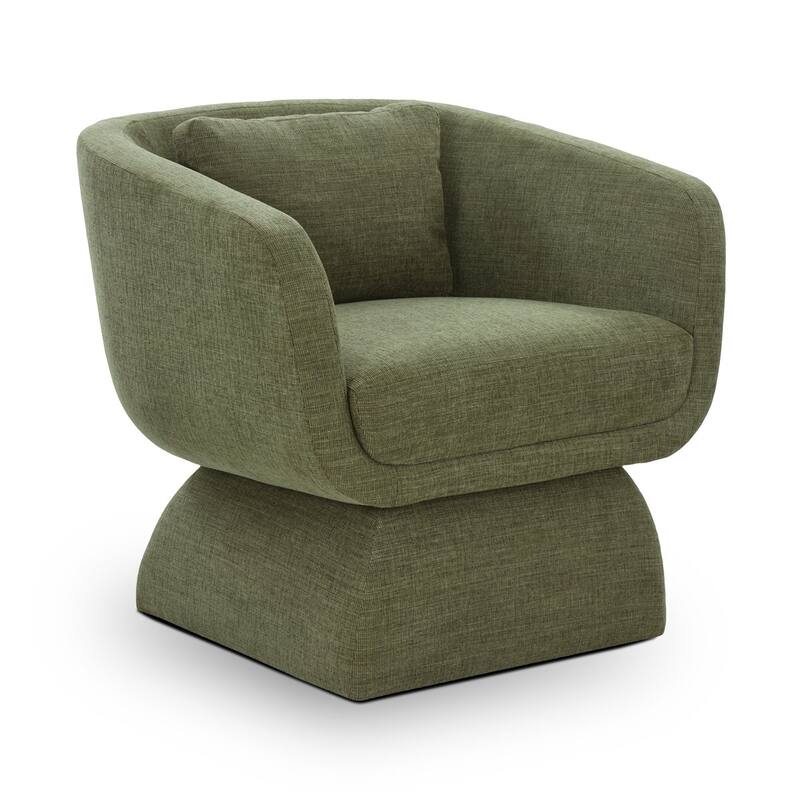 Zeno Chenille Velvet Fabric Lounge Chair - Moss Green