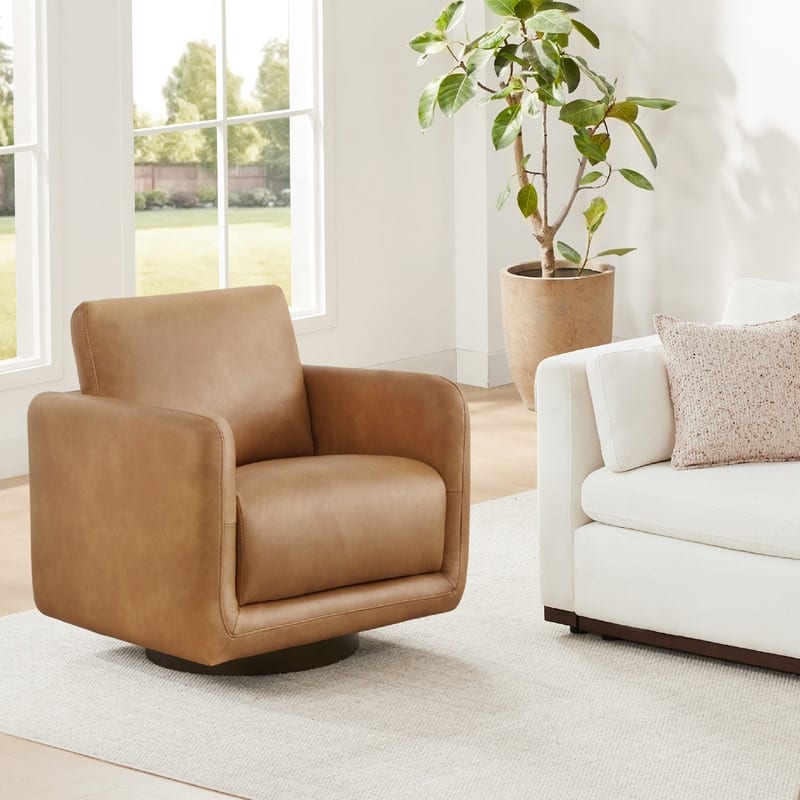 Rebecca Swivel Accent Chair Armchair with Back Cushion
