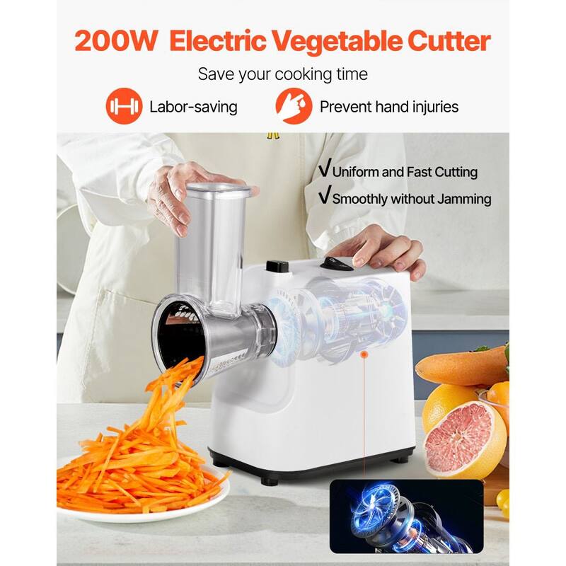 Electric Cheese Grater Salad Maker, 200W Salad Shooter, Electric Vegetable Slicer - 9.45 x 4.92 x 10.63 in