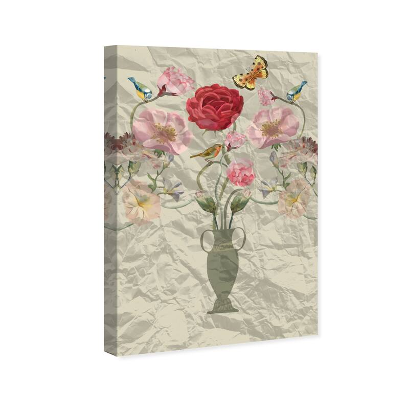Wynwood Studio Canvas Floral and Botanical Rainforest Arrangement Red and Modern & Contemporary Wall Art Canvas Print