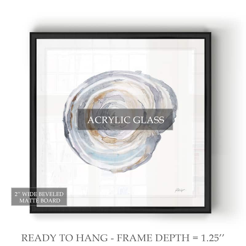 Watercolor Tree Ring III -Black Framed Print