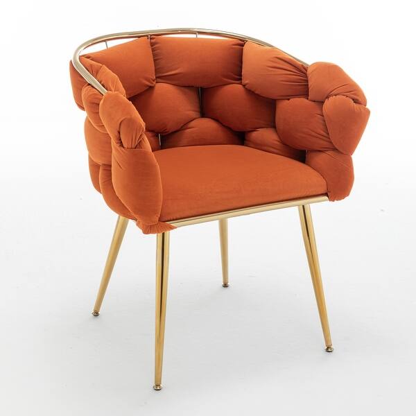 slide 2 of 5, Velvet Accent Chair - Orange